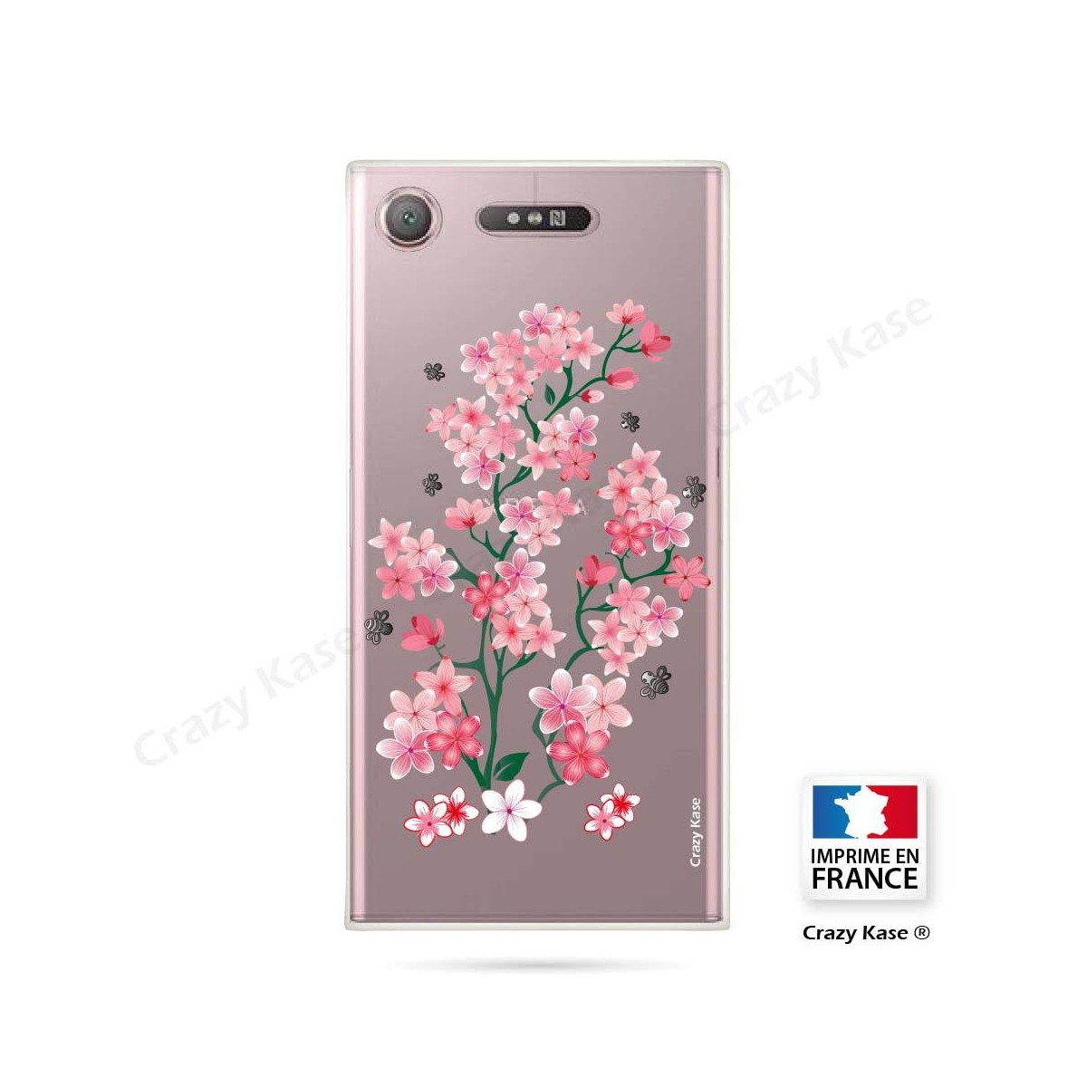 Coque Xperia XZ1 souple motif Fleurs de Sakura - Crazy Kase