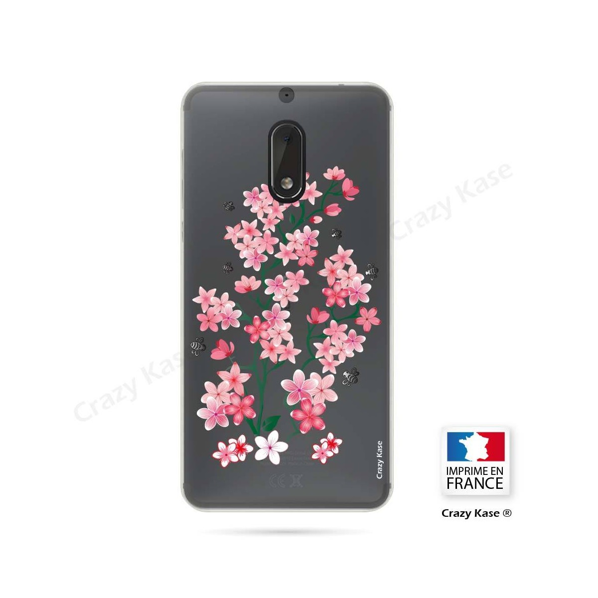 Coque Nokia 6 souple motif Fleurs de Sakura - Crazy Kase