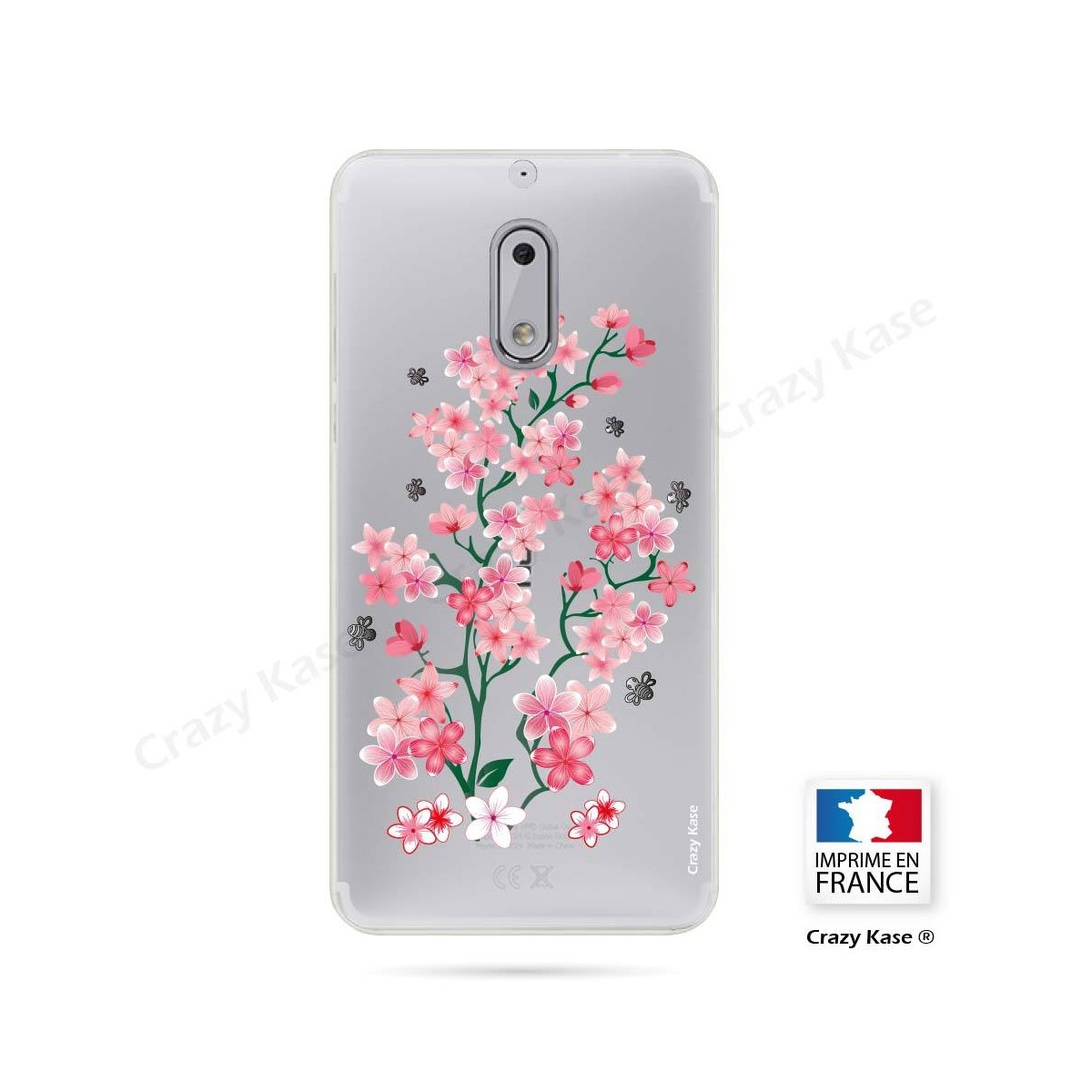 Coque Nokia 6 souple motif Fleurs de Sakura - Crazy Kase