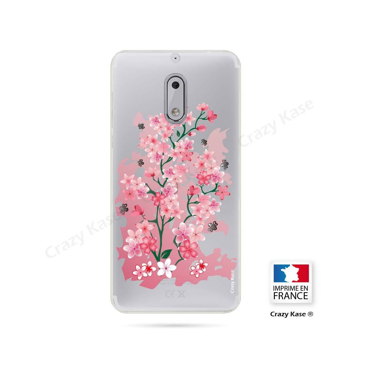 Coque Nokia 6 souple motif Fleurs de Cerisier - Crazy Kase