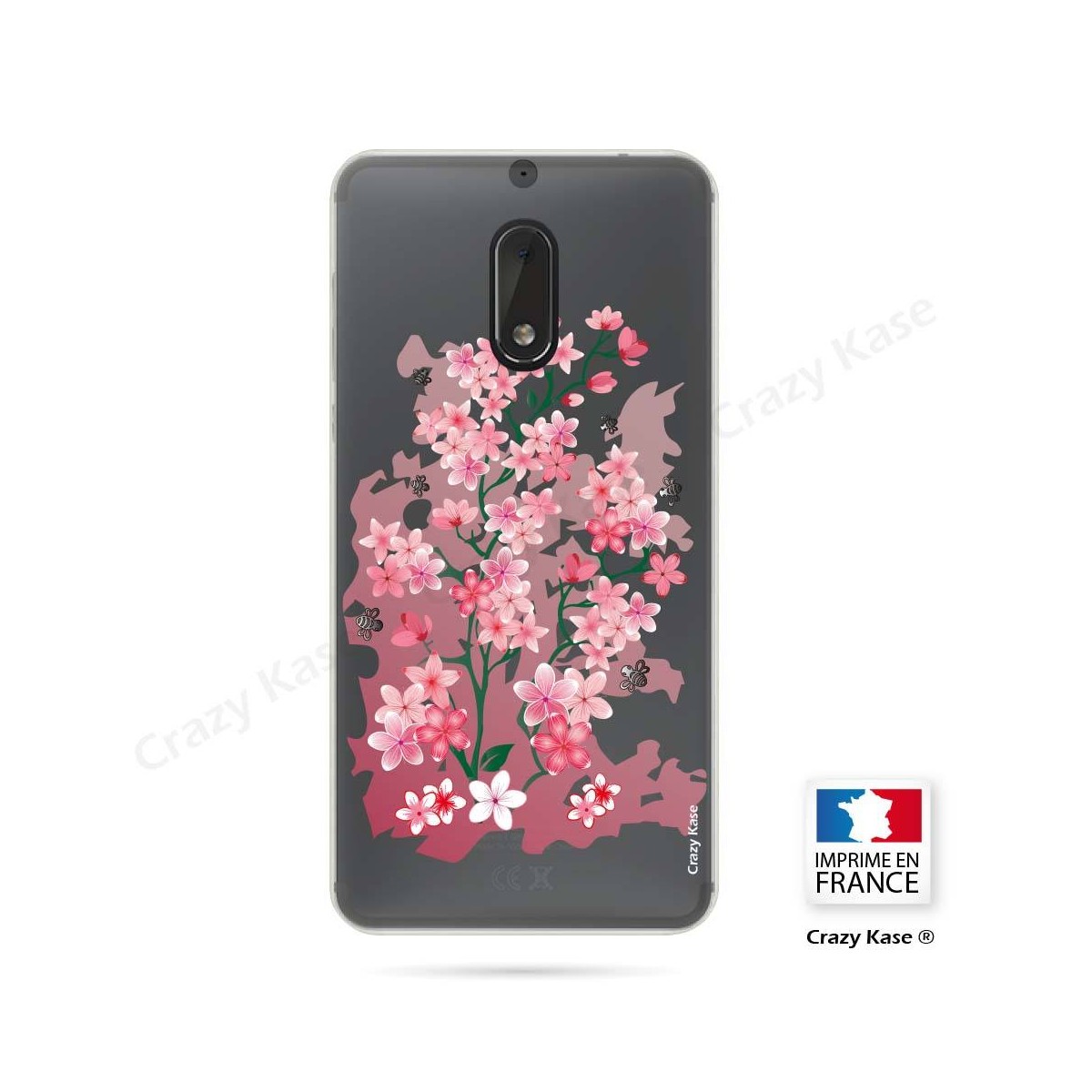 Coque Nokia 6 souple motif Fleurs de Cerisier - Crazy Kase