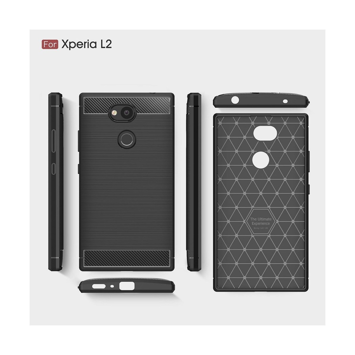 Coque Xperia L2 noir effet carbone - Crazy Kase