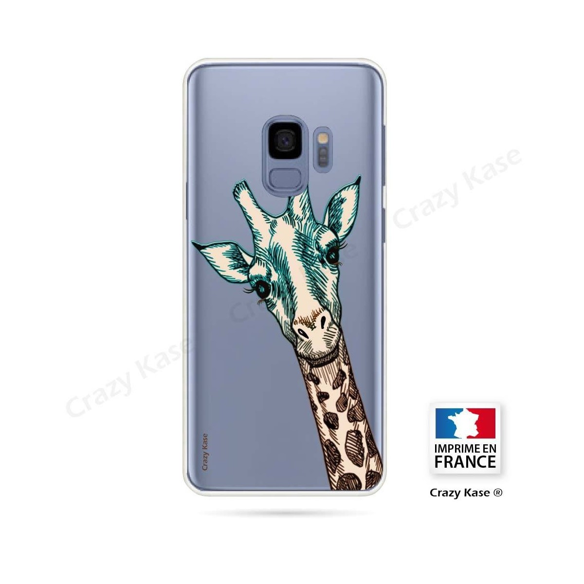 Coque Galaxy S9 souple motif Tête de Girafe - Crazy Kase