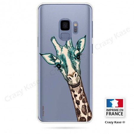 Coque Galaxy S9 souple motif Tête de Girafe - Crazy Kase