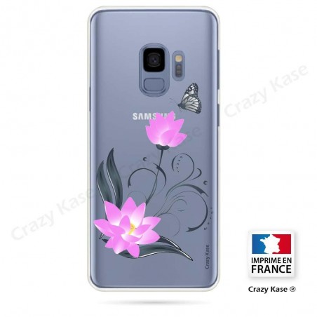 Coque Galaxy S9 souple motif Fleur de lotus et papillon- Crazy Kase