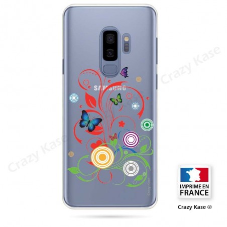 Coque Galaxy S9+ souple motif Papillons et Cercles - Crazy Kase