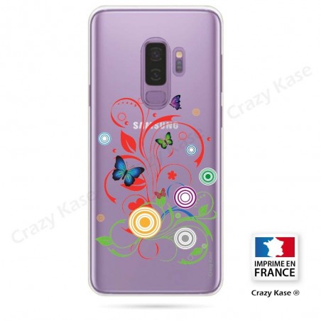 Coque Galaxy S9+ souple motif Papillons et Cercles - Crazy Kase
