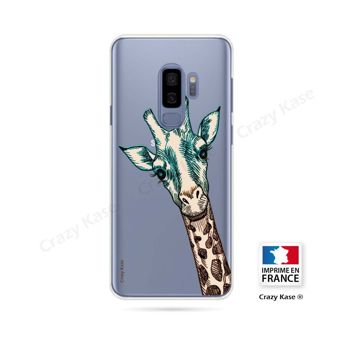Coque Galaxy S9+ souple motif Tête de Girafe - Crazy Kase