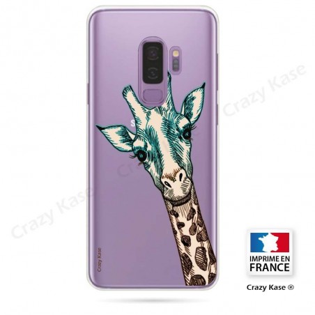 Coque Galaxy S9+ souple motif Tête de Girafe - Crazy Kase