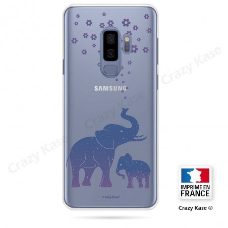 Coque Galaxy S9+ souple motif Eléphant Bleu - Crazy Kase