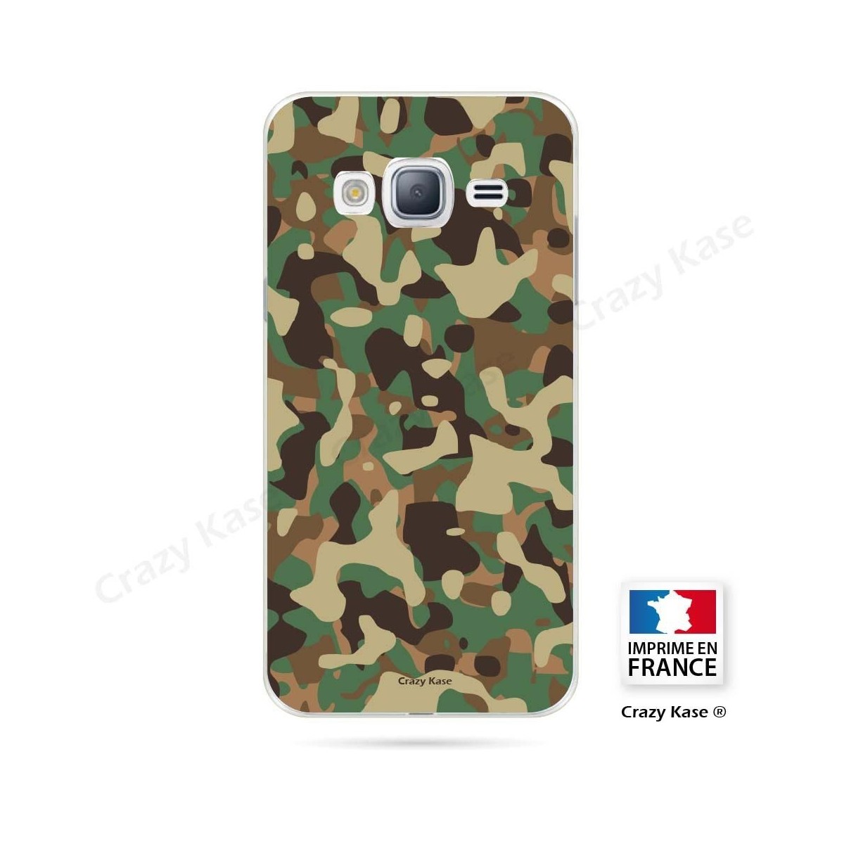 Coque Galaxy J3 (2016) souple motif Camouflage militaire - Crazy Kase