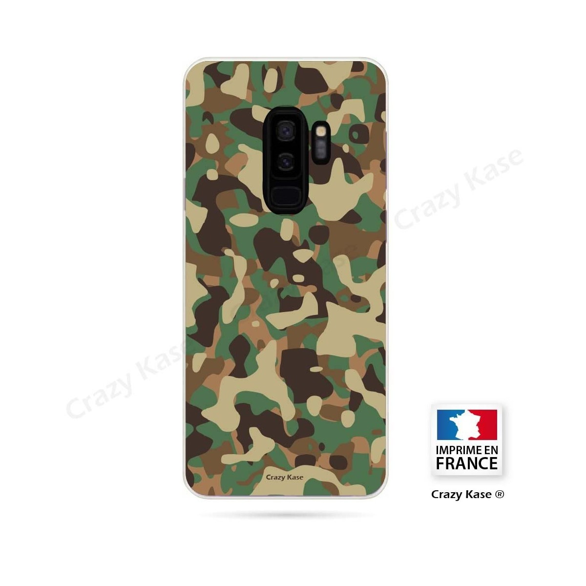 Coque Galaxy S9+ souple motif Camouflage militaire - Crazy Kase
