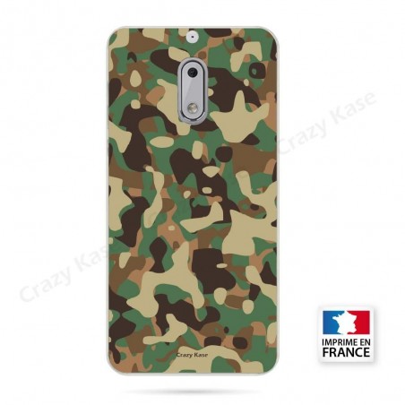 Coque Nokia 6 souple motif Camouflage militaire - Crazy Kase