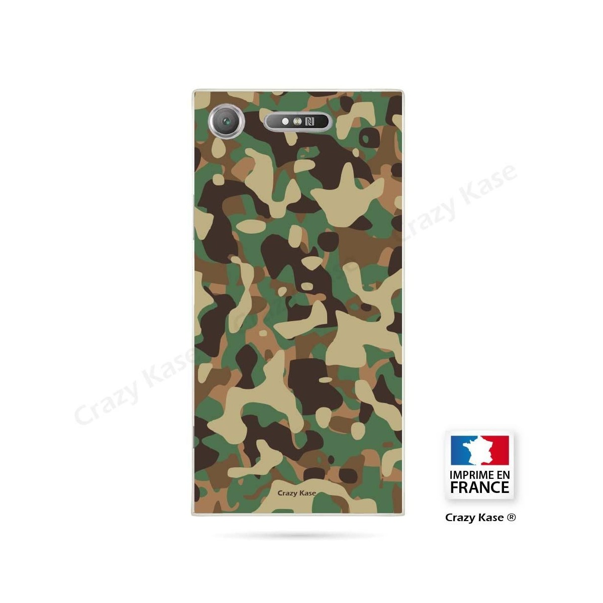 Coque Xperia XZ1 souple motif Camouflage militaire - Crazy Kase