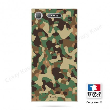 Coque Xperia XZ1 souple motif Camouflage militaire - Crazy Kase