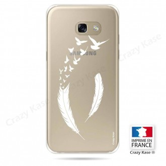Coque Galaxy A3 (2016) souple motif Plume et envol d'oiseaux - Crazy Kase