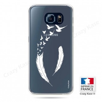 Coque Galaxy S6 souples motif Plume et envol d'oiseaux - Crazy Kase