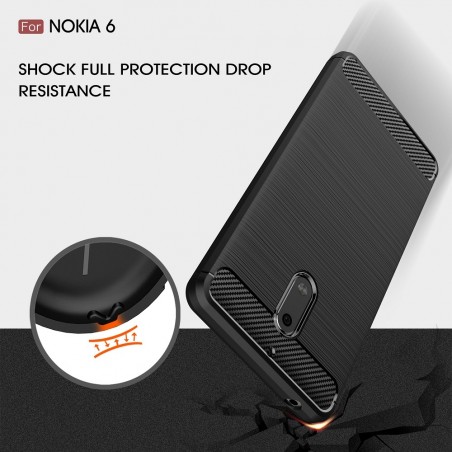 Coque Nokia 6 noir effet carbone - Crazy Kase