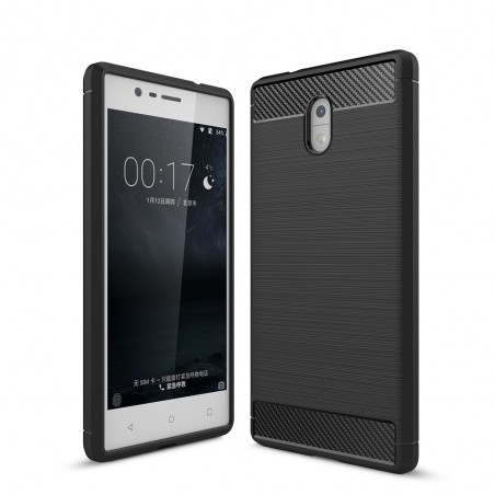 Coque Nokia 3 noir effet carbone - Crazy Kase
