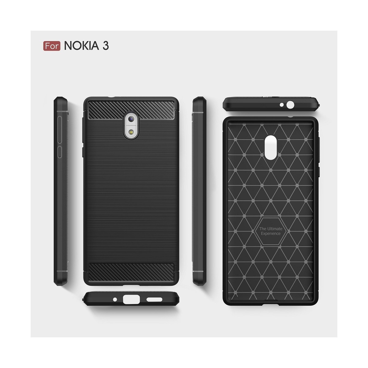 Coque Nokia 3 noir effet carbone - Crazy Kase