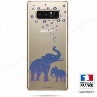 Coque Galaxy Note 8 souple motif Eléphant Bleu - Crazy Kase