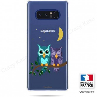 Coque Galaxy Note 8 souple motif chouettes au clair de lune - Crazy Kase