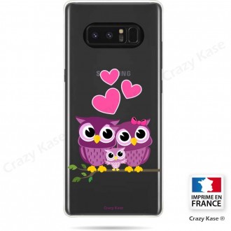 Coque Galaxy Note 8 souple motif Famille Chouette - Crazy Kase
