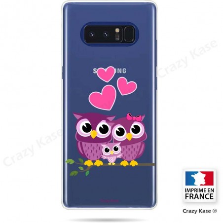 Coque Galaxy Note 8 souple motif Famille Chouette - Crazy Kase