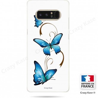 Coque Galaxy Note 8 souple motif Papillon et Arabesque sur fond blanc - Crazy Kase