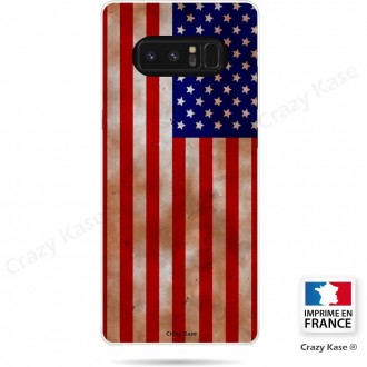 Coque Galaxy Note 8 souple motif Drapeau Américain - Crazy Kase