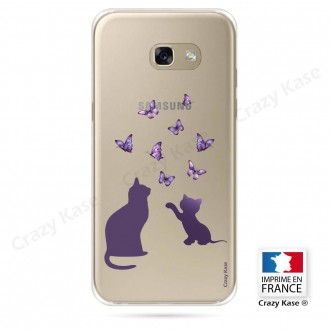 Coque Galaxy A3 (2016) souple Chaton jouant avec papillon - Crazy Kase