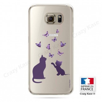 Coque Galaxy S6 souples Chaton jouant avec papillon - Crazy Kase