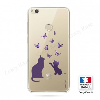 Coque Huawei P8 Lite (2017) souple Chaton jouant avec papillon - Crazy Kase