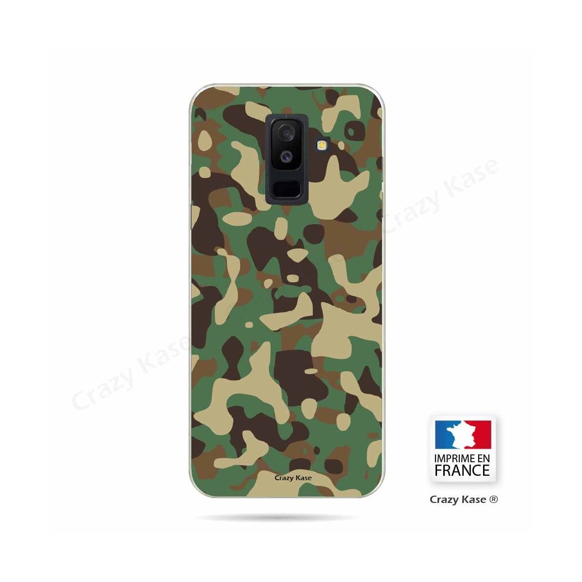 Coque Galaxy A6+ (2018) souple motif Camouflage militaire - Crazy Kase