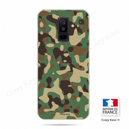 Coque Galaxy A6+ (2018) souple motif Camouflage militaire - Crazy Kase
