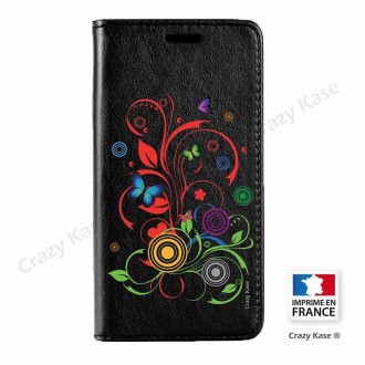 Etui Galaxy S8 Plus noir motif Papillons et Cercles - Crazy Kase