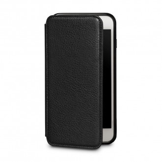 Etui iPhone 8 Plus / iPhone 7 Plus en cuir véritable porte-cartes noir - Sena Cases