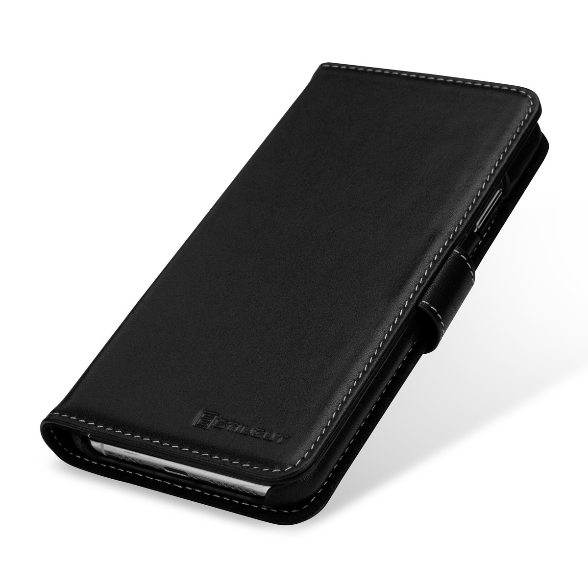 Etui iPhone Xs Max Porte-cartes Talis Noir nappa en cuir véritable - Stilgut