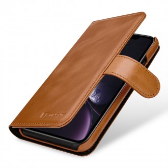 Etui iPhone Xr Porte-cartes Talis cognac en cuir véritable - Stilgut
