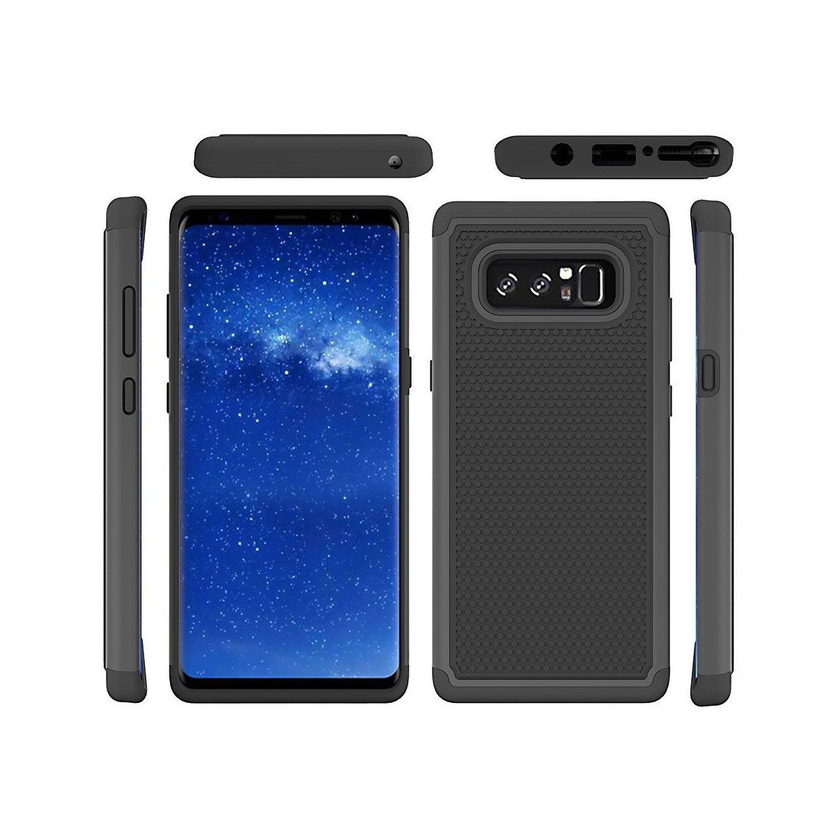 Coque Galaxy Note 8 Anti-choc et Bi-matière Noire - Crazy Kase