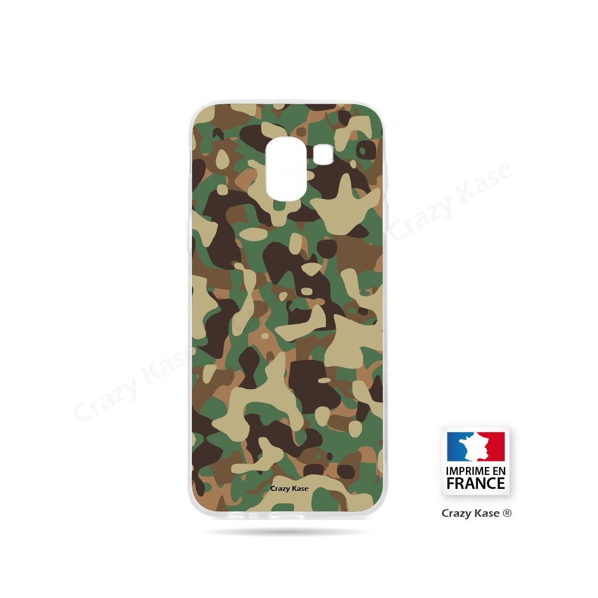 Coque Galaxy J6 (2018)  souple motif Camouflage militaire - Crazy Kase