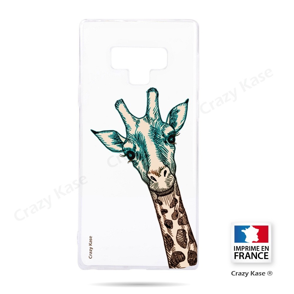 Coque Galaxy Note 9 souple motif Tête de Girafe - Crazy Kase