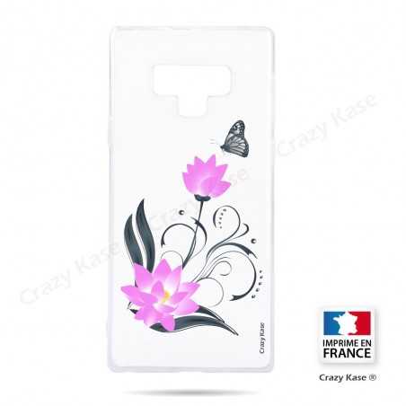 Coque Galaxy Note 9 souple motif Fleur de lotus et papillon- Crazy Kase
