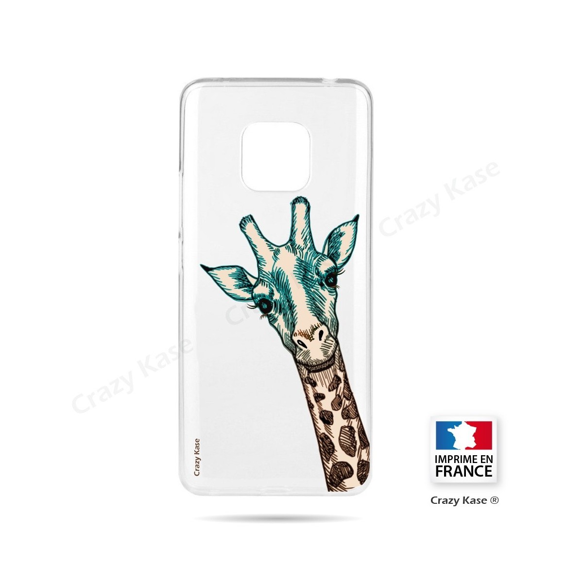 Coque Huawei Mate 20 Pro souple motif Tête de Girafe - Crazy Kase