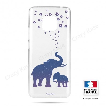 Coque Huawei Mate 20 Pro souple motif Eléphant Bleu - Crazy Kase