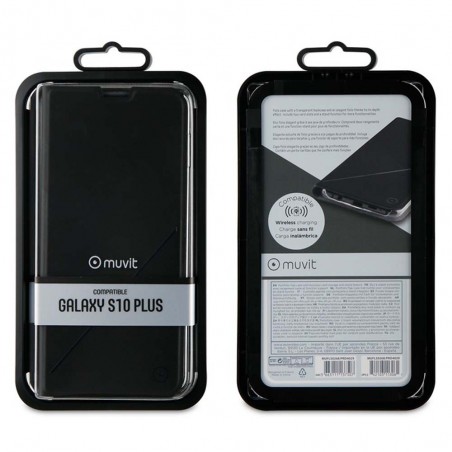 Etui Galaxy S10 Plus porte cartes Noir - Muvit