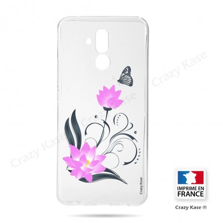 Coque Huawei Mate 20 Lite souple motif Fleur de lotus et papillon- Crazy Kase