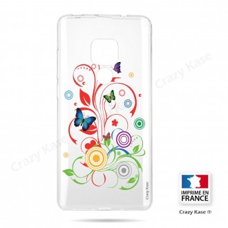 Coque Huawei Mate 20 souple motif Papillons et Cercles - Crazy Kase