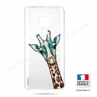 Coque Huawei Mate 20 souple motif Tête de Girafe - Crazy Kase