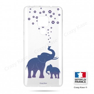 Coque Huawei Mate 20 souple motif Eléphant Bleu - Crazy Kase